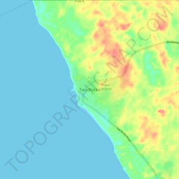 Two Rocks topographic map, elevation, terrain