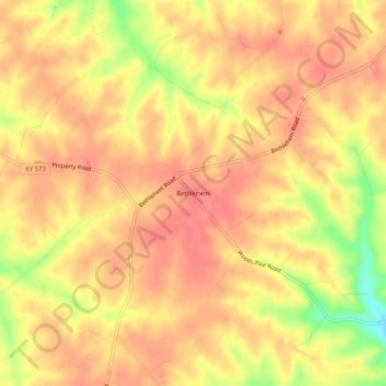 Bethlehem topographic map, elevation, terrain
