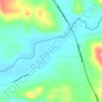 Crossman topographic map, elevation, terrain