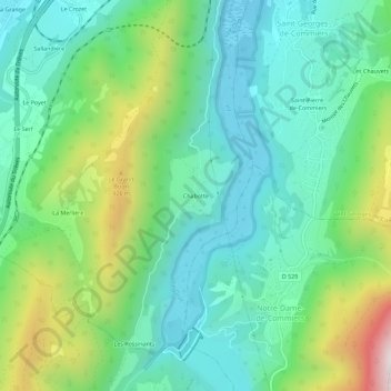 Chabotte topographic map, elevation, terrain