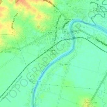 Balun topographic map, elevation, terrain