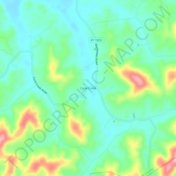 Cane Creek topographic map, elevation, terrain