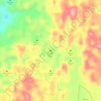 Douglas Castle Cave topographic map, elevation, terrain