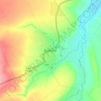 Rumuruti topographic map, elevation, terrain