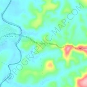 Kinsangani topographic map, elevation, terrain