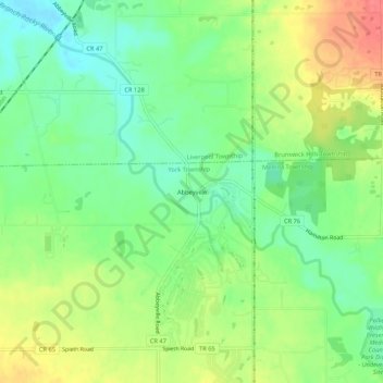 Abbeyville topographic map, elevation, terrain