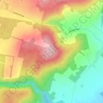 Ballycurry topographic map, elevation, terrain