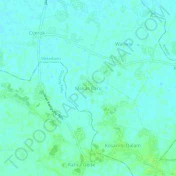 Mekar Baru topographic map, elevation, terrain