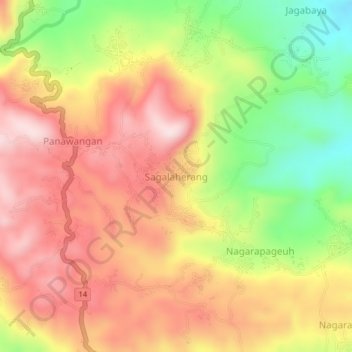 Sagalaherang topographic map, elevation, terrain