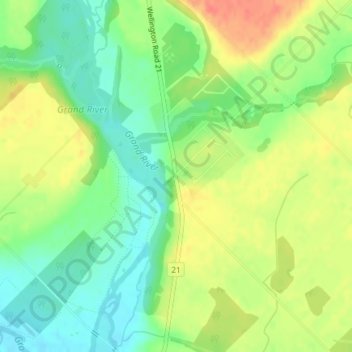 Inverhaugh topographic map, elevation, terrain
