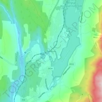 Geithus topographic map, elevation, terrain