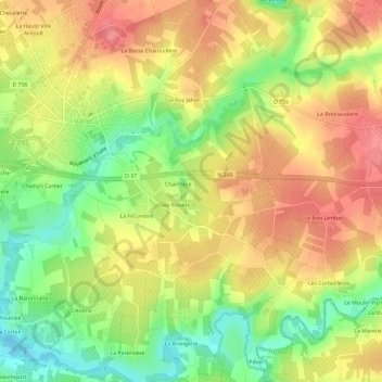 Cul Noir topographic map, elevation, terrain