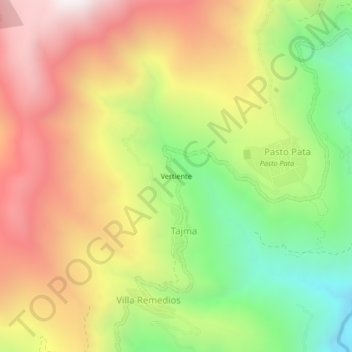 Vertiente topographic map, elevation, terrain
