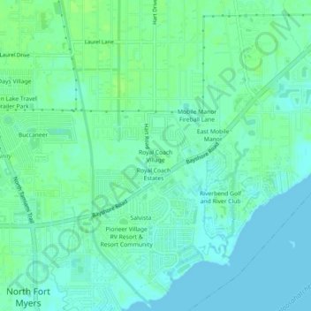 Royal Coach Village topographic map, elevation, terrain