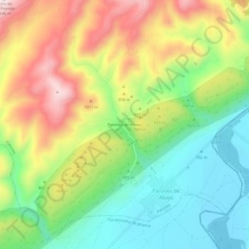 Patones de Arriba topographic map, elevation, terrain