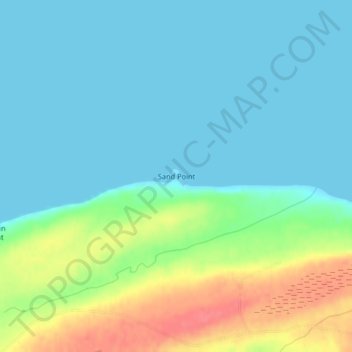 Sand Point topographic map, elevation, terrain