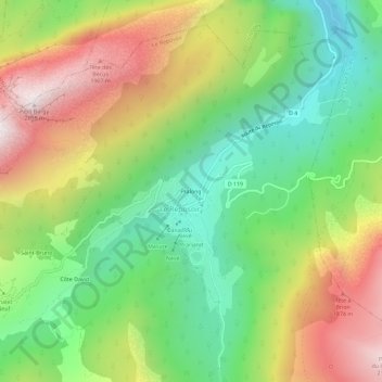Pralong topographic map, elevation, terrain