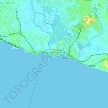Denuwala topographic map, elevation, terrain