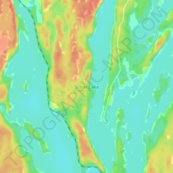 Schist Lake topographic map, elevation, terrain