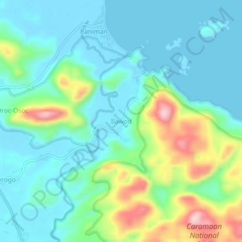 Ilawod topographic map, elevation, terrain