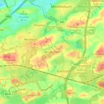Mount Ellen topographic map, elevation, terrain