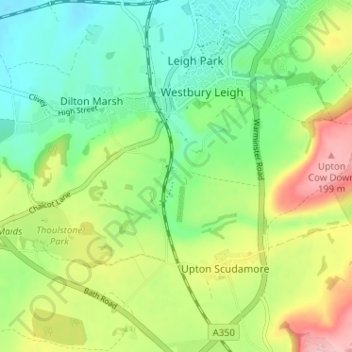 Old Dilton topographic map, elevation, terrain