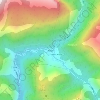 Salinas topographic map, elevation, terrain