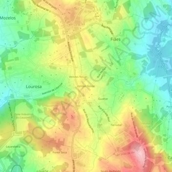 Vendas Novas topographic map, elevation, terrain