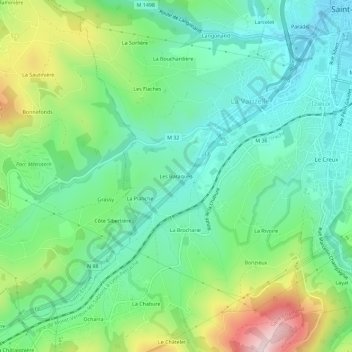 Les Baraques topographic map, elevation, terrain