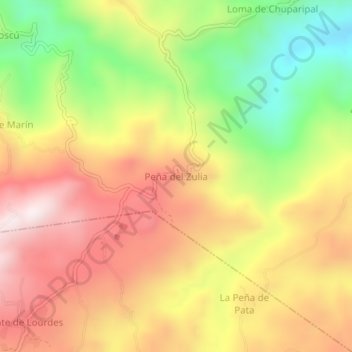 Peña del Zulia topographic map, elevation, terrain
