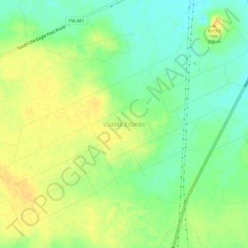 Uvalde Estates topographic map, elevation, terrain