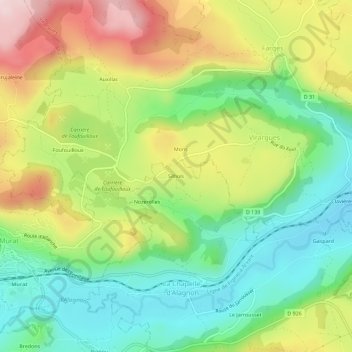 Silhols topographic map, elevation, terrain