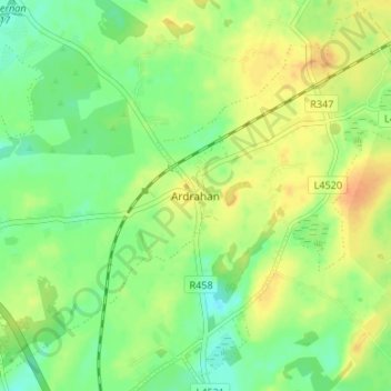 Ardrahan topographic map, elevation, terrain