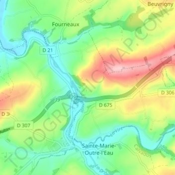 Beau Costil topographic map, elevation, terrain