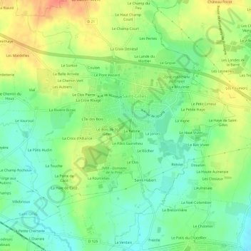 Le Grand Domaine topographic map, elevation, terrain