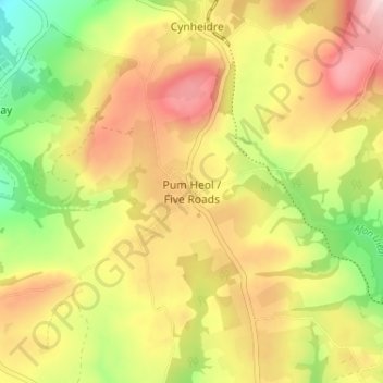 Five Roads topographic map, elevation, terrain