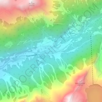 Vicosoprano topographic map, elevation, terrain