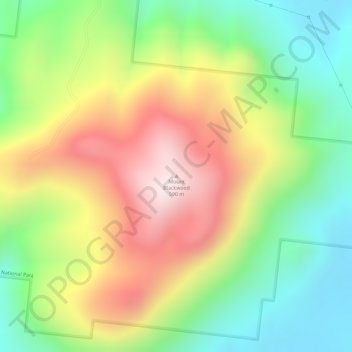Mount Blackwood topographic map, elevation, terrain