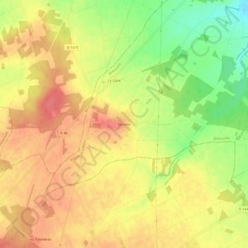 Douron topographic map, elevation, terrain