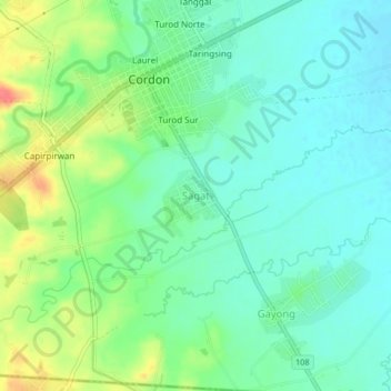 Sagat topographic map, elevation, terrain