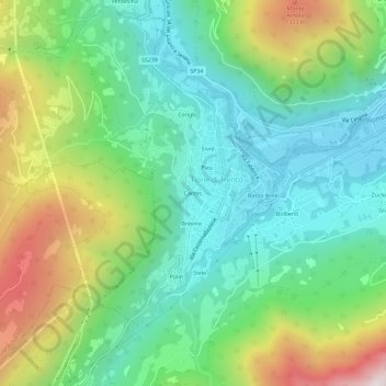 Cantes topographic map, elevation, terrain