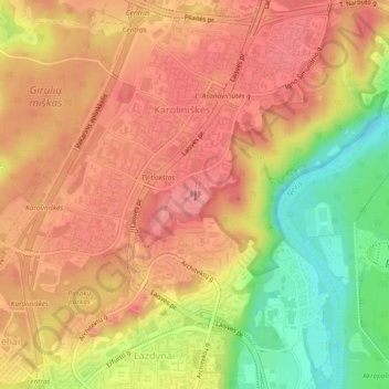 TV Tower topographic map, elevation, terrain