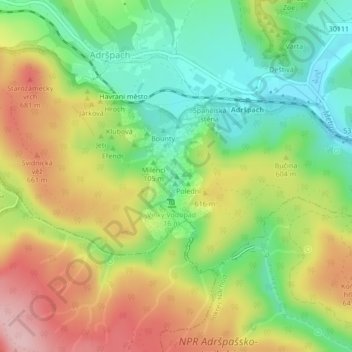 Devil's Bridge topographic map, elevation, terrain