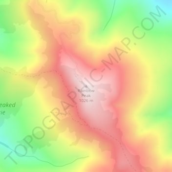 Rainbow Peak topographic map, elevation, terrain