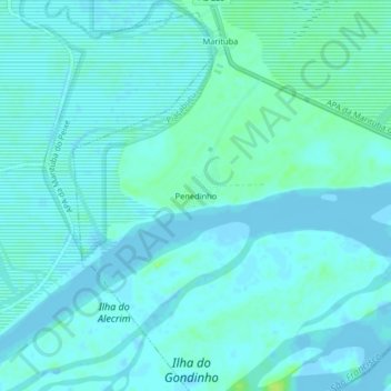 Penedinho topographic map, elevation, terrain