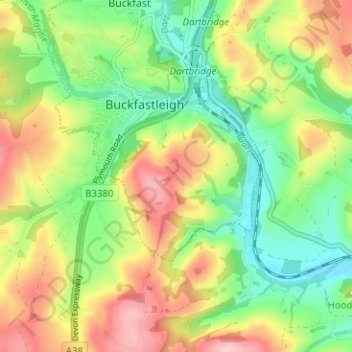 Bigadon topographic map, elevation, terrain