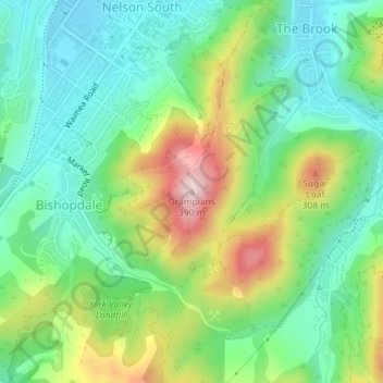 Grampians topographic map, elevation, terrain