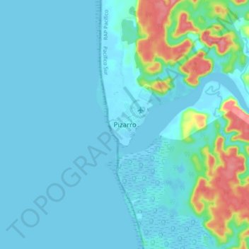 Pizarro topographic map, elevation, terrain