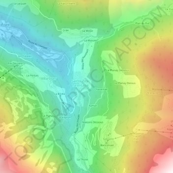 Le Baptieu topographic map, elevation, terrain