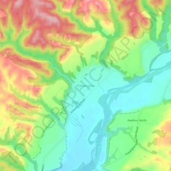 Pohangina topographic map, elevation, terrain